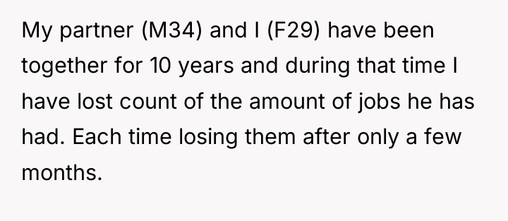 My partner (M34) and I (F29) have been together for...