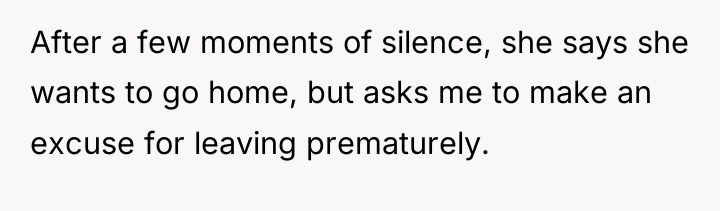 After a few moments of silence, she says she wants...