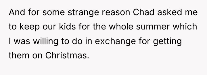And for some strange reason Chad asked me to keep...