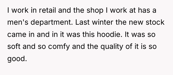 I work in retail and the shop I work at...