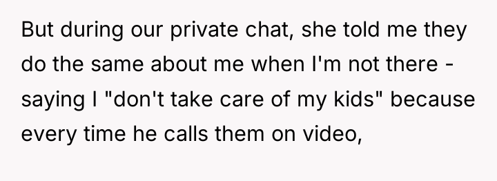 But during our private chat, she told me they do...