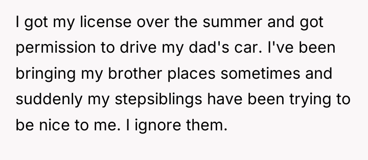 I got my license over the summer and got permission...