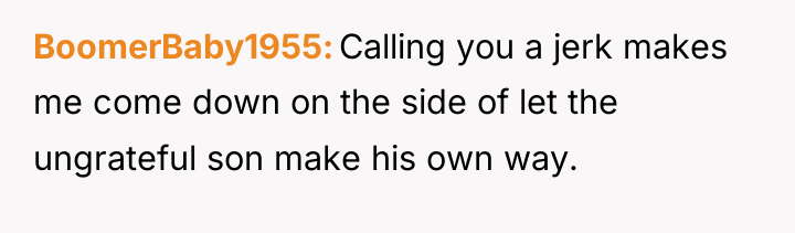 BoomerBaby1955 Calling you a jerk makes me come down on...