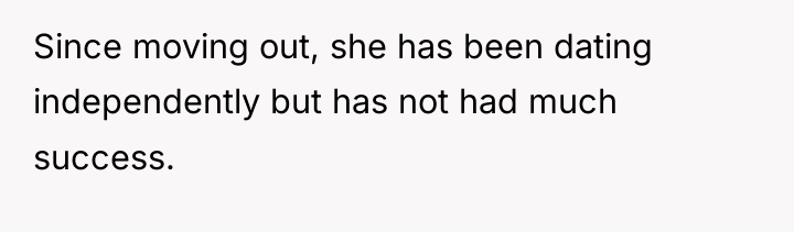 Since moving out, she has been dating independently but has...