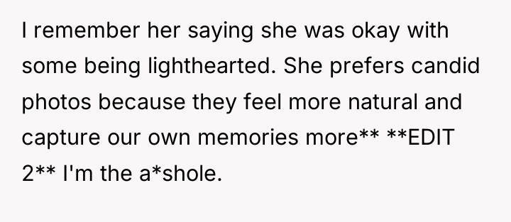 I remember her saying she was okay with some being...