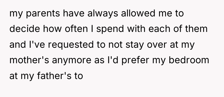 my parents have always allowed me to decide how often...