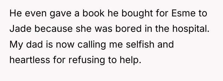 He even gave a book he bought for Esme to...