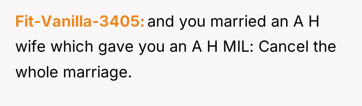 Fit-Vanilla-3405 and you married an A H wife which gave...
