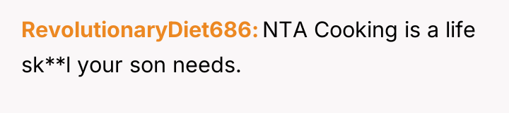 RevolutionaryDiet686 NTA Cooking is a life sk**l your son needs.