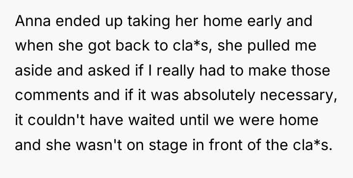 Anna ended up taking her home early and when she...