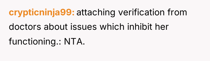 crypticninja99 attaching verification from doctors about issues which inhibit her...