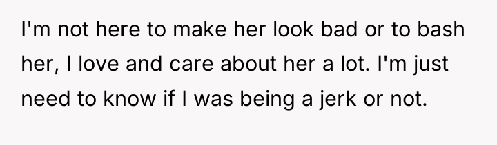 I'm not here to make her look bad or to...