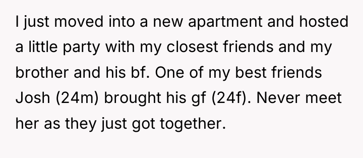 I just moved into a new apartment and hosted a...