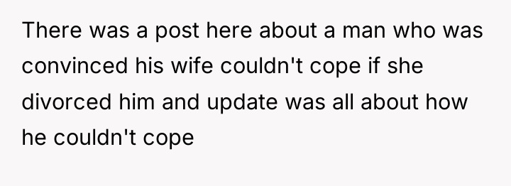 There was a post here about a man who was...