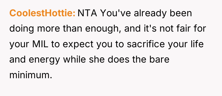 CoolestHottie NTA You've already been doing more than enough, and...