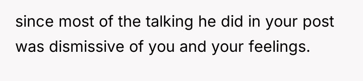 since most of the talking he did in your post...