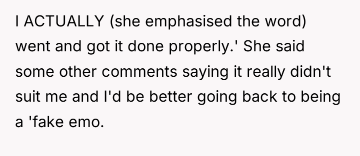 I ACTUALLY (she emphasised the word) went and got it...