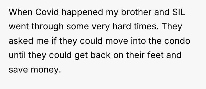 When Covid happened my brother and SIL went through some...