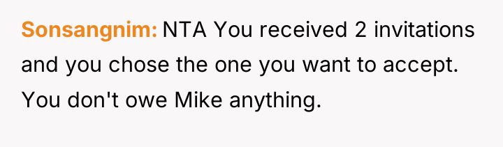 Sonsangnim NTA You received 2 invitations and you chose the...
