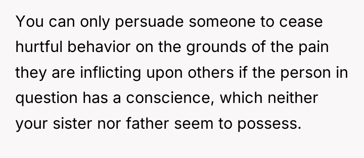 You can only persuade someone to cease hurtful behavior on...