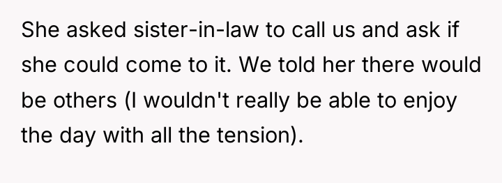 She asked sister-in-law to call us and ask if she...
