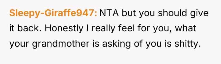 Sleepy-Giraffe947 NTA but you should give it back. Honestly I...