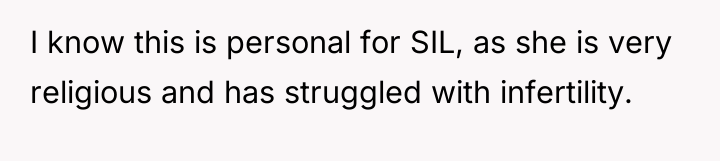I know this is personal for SIL, as she is...