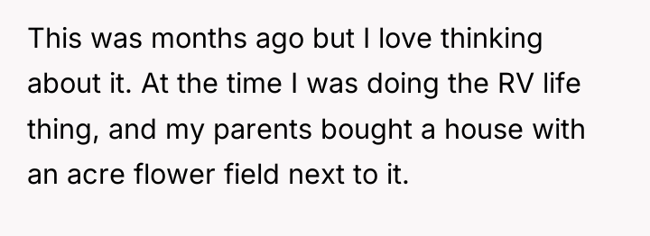 This was months ago but I love thinking about it....