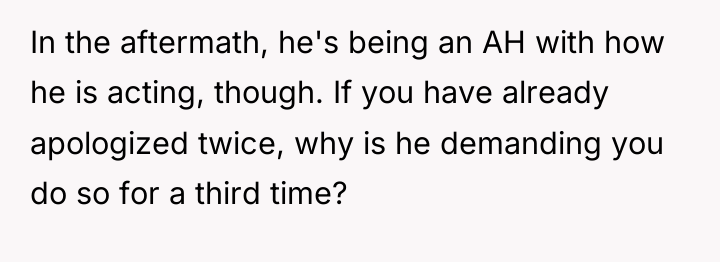 In the aftermath, he's being an AH with how he...