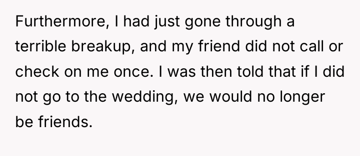Furthermore, I had just gone through a terrible breakup, and...
