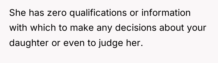 She has zero qualifications or information with which to make...