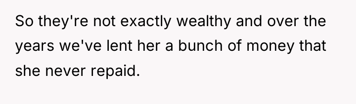 So they're not exactly wealthy and over the years we've...