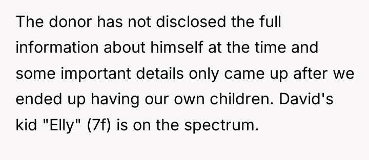 The donor has not disclosed the full information about himself...
