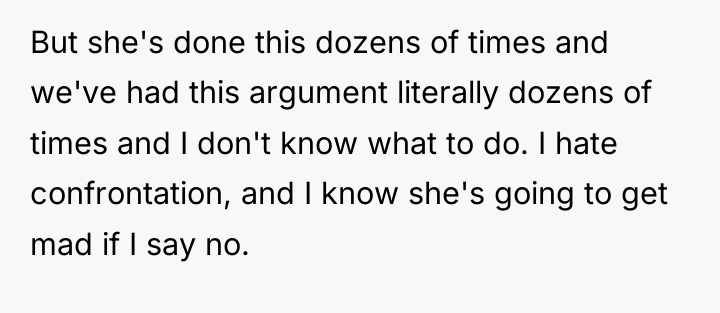 But she's done this dozens of times and we've had...