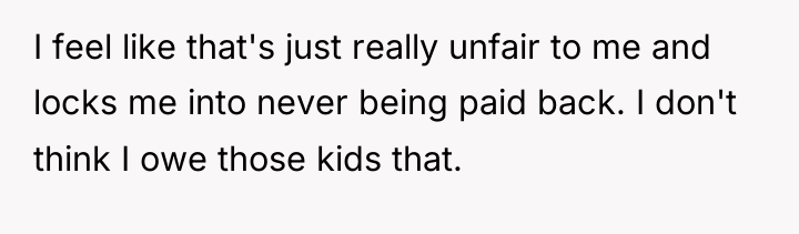 I feel like that's just really unfair to me and...
