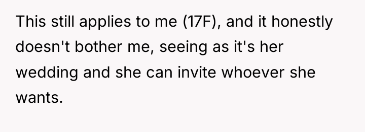 This still applies to me (17F), and it honestly doesn't...