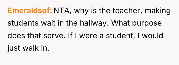 Emeraldsof NTA, why is the teacher, making students wait in...