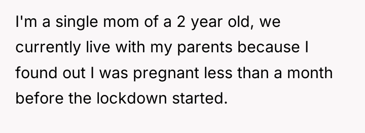 I'm a single mom of a 2 year old, we...