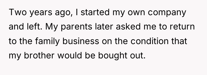 Two years ago, I started my own company and left....