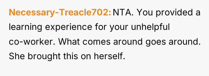 Necessary-Treacle702 NTA. You provided a learning experience for your unhelpful...