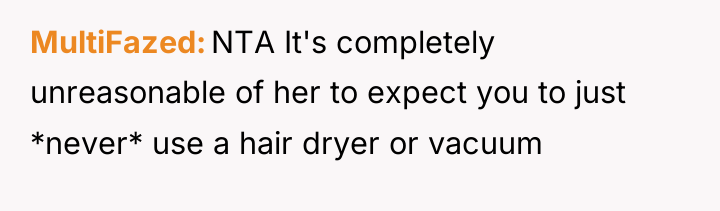 MultiFazed NTA It's completely unreasonable of her to expect you...