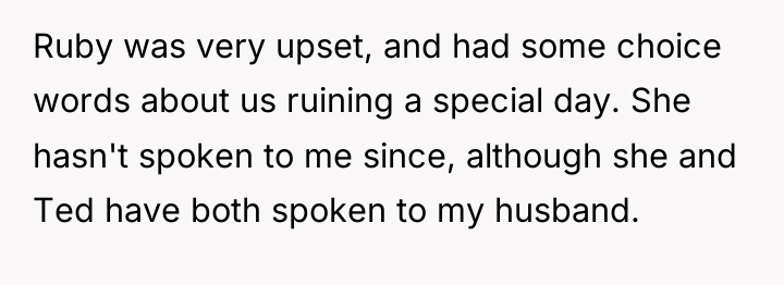 Ruby was very upset, and had some choice words about...