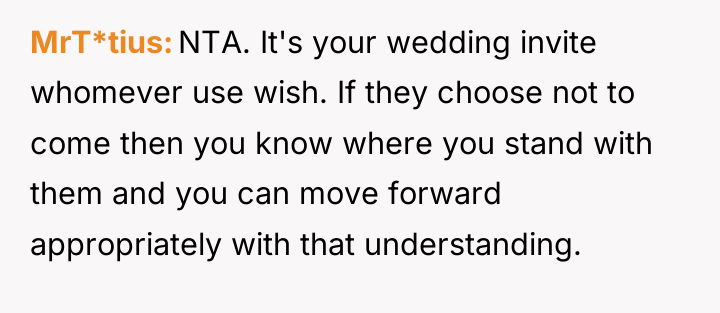 MrT*tius NTA. It's your wedding invite whomever use wish. If...