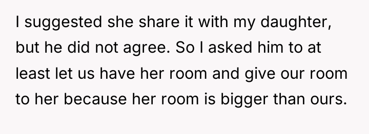 I suggested she share it with my daughter, but he...