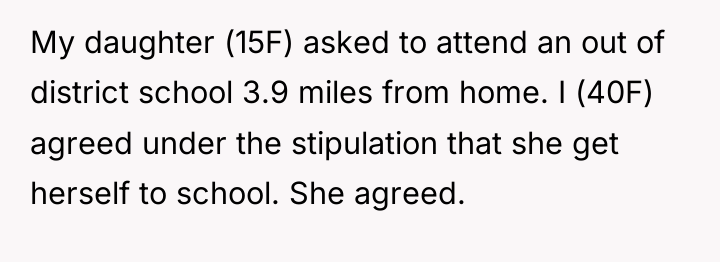 My daughter (15F) asked to attend an out of district...