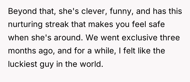 Beyond that, she's clever, funny, and has this nurturing streak...