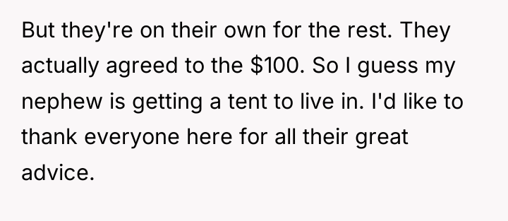 But they're on their own for the rest. They actually...