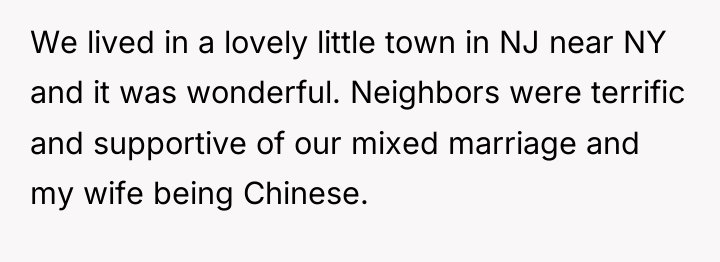 We lived in a lovely little town in NJ near...