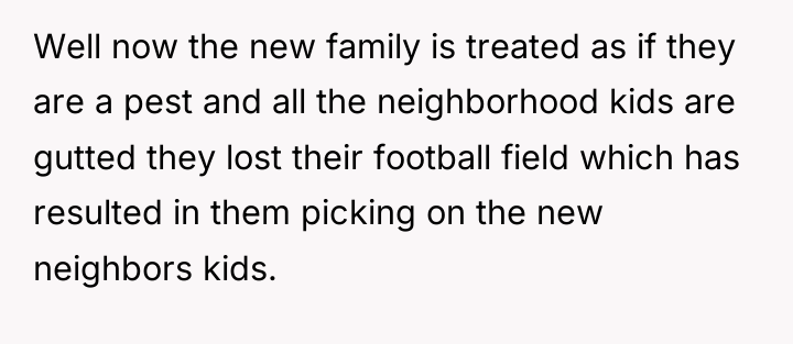 Well now the new family is treated as if they...