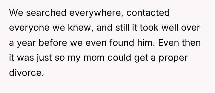We searched everywhere, contacted everyone we knew, and still it...